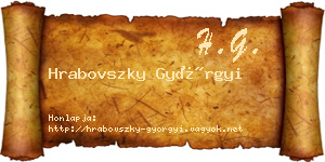 Hrabovszky Györgyi névjegykártya